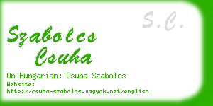 szabolcs csuha business card